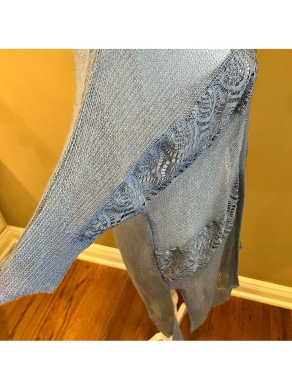 Chico’s Sweater Larkyn Lace Cardigan Western Bluebird Color Small Chico’s 0 NWT - Picture 8 of 13